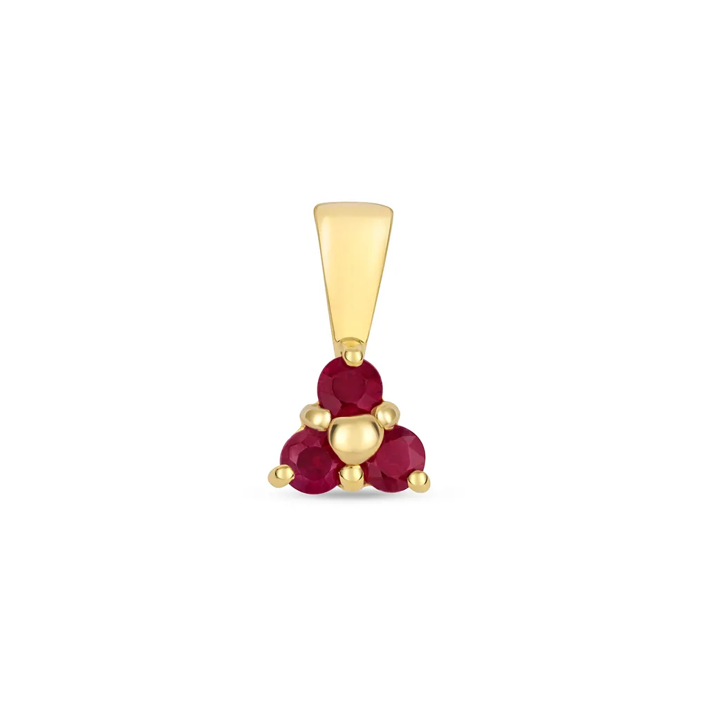 Petit Pendentif en Or 375 et Rubis de 10mm, Bijou de Luxe TRS3352