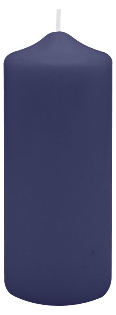 Spitzkopf Stumpen Kerzen Nachtblau Dunkelblau 12 x Ø 8 cm, 6 Stück