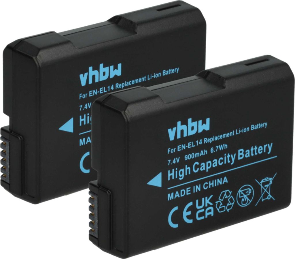 vhbw 2x Akku kompatibel mit Nikon D5500, D3300, D5100, Produktbild 