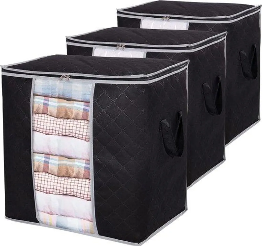 Organisateur de Dressing 90L : Fini le Désordre avec ce Lot de 3 Bacs