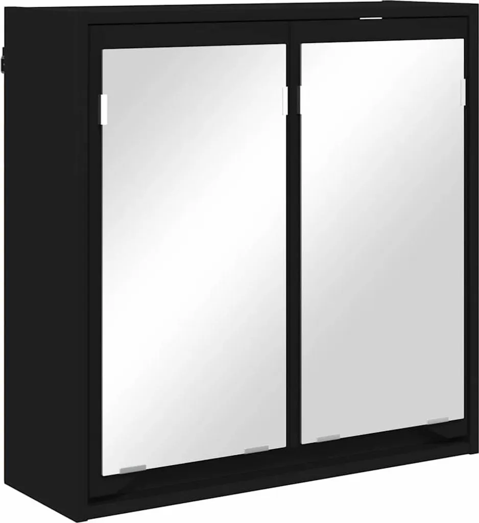 vidaXL Armadio a specchio per bagno nero 60 x 20 x 60 cm materiale a base di legno