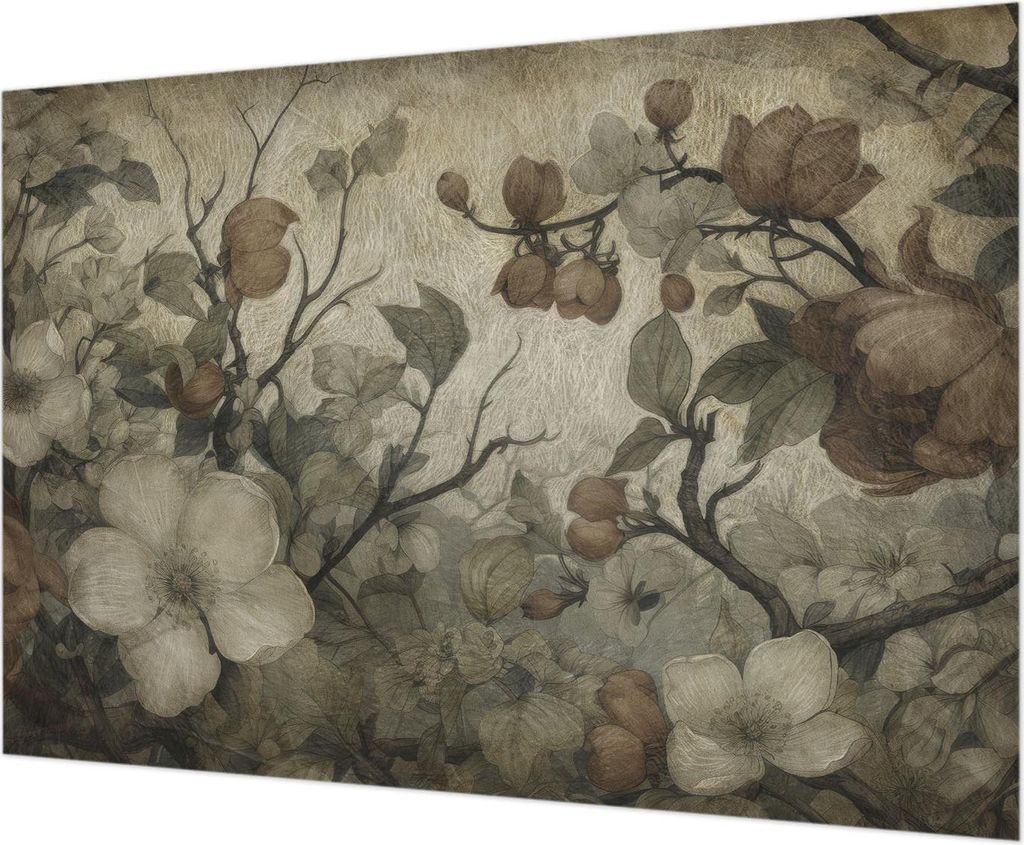 Wandtapete - Dekorative Tapete für Wohnzimmer - Tapetenfolie für Wanddekoration - 208x146 cm - Blumenschönheit