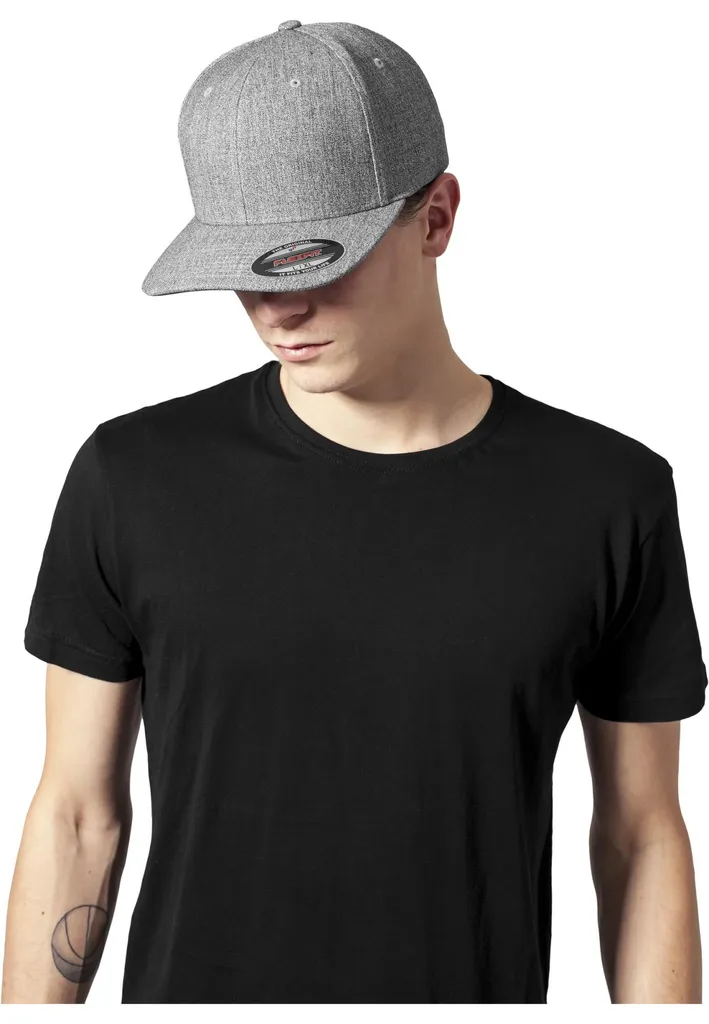 Berretto Flexfit 6277PS Heather Grey S/M | Visiera Nera Professionale - 5