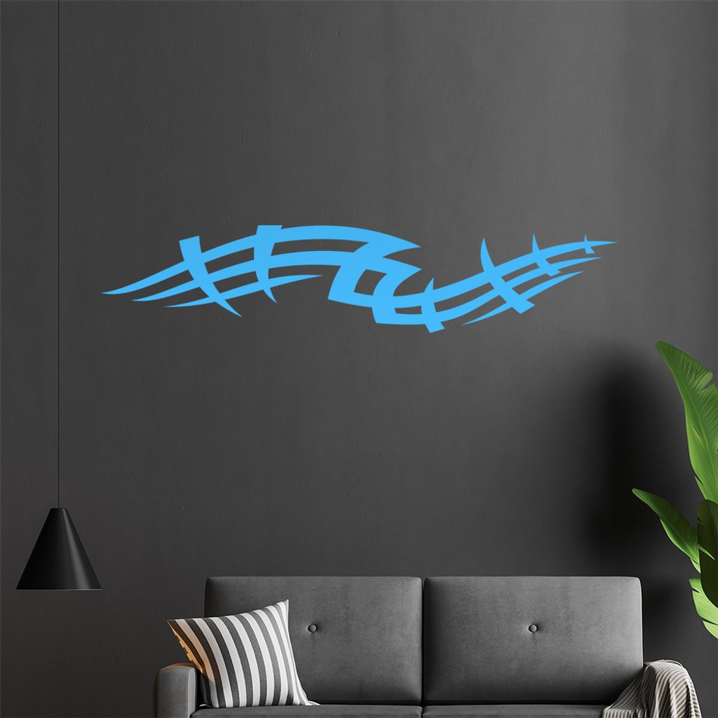 Tribal gezackt Wandtattoo in 6 Größen - Wandaufkleber Wall Sticker - Dekoration, Küche, Wohnzimmer, Schlafzimmer, Badezimmer