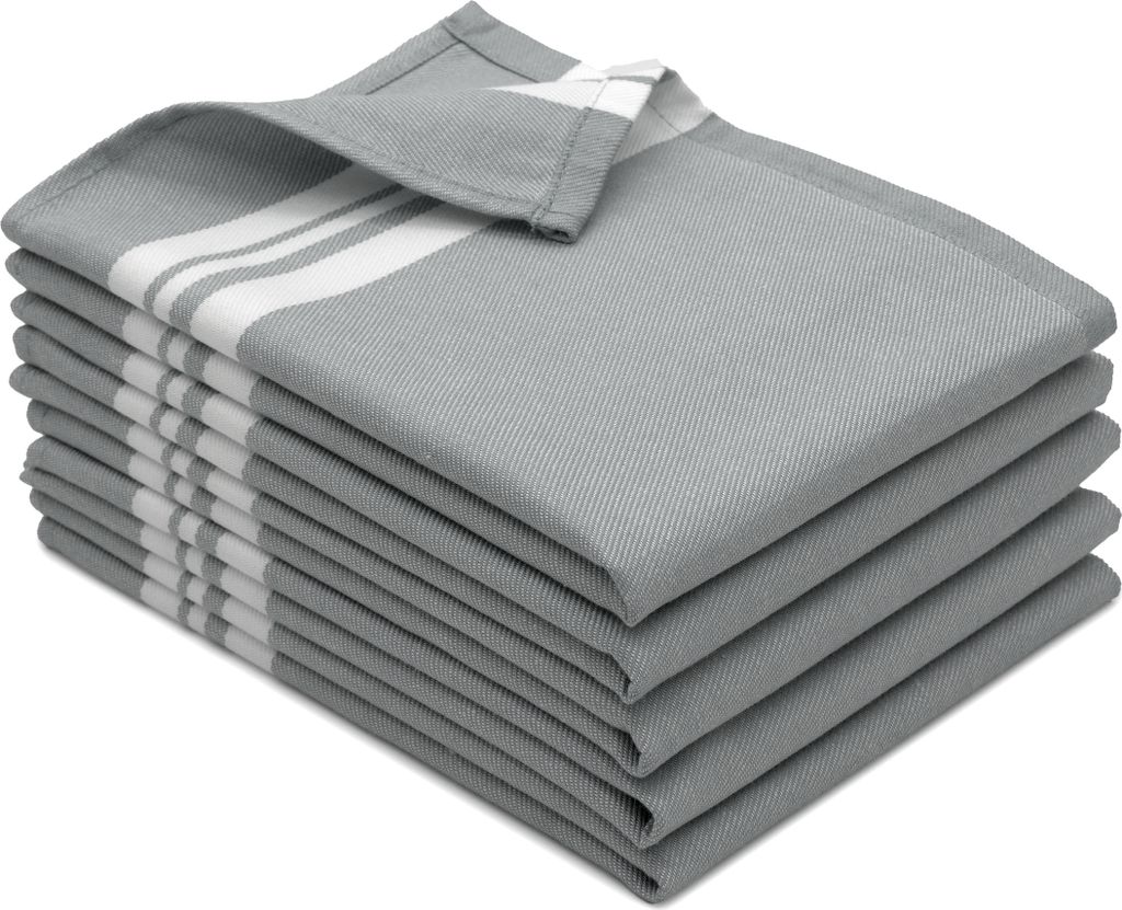 Geschirrtücher im 5er Set 100% Baumwolle, 50x70 cm saugstark und robust, grau