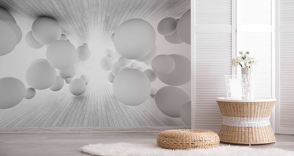 Fototapete Vlies Tapete zauberhafter 3D Tunnel - KUGELN 180 cm (B) x 120 cm (H) Wandbild Wanddeko
