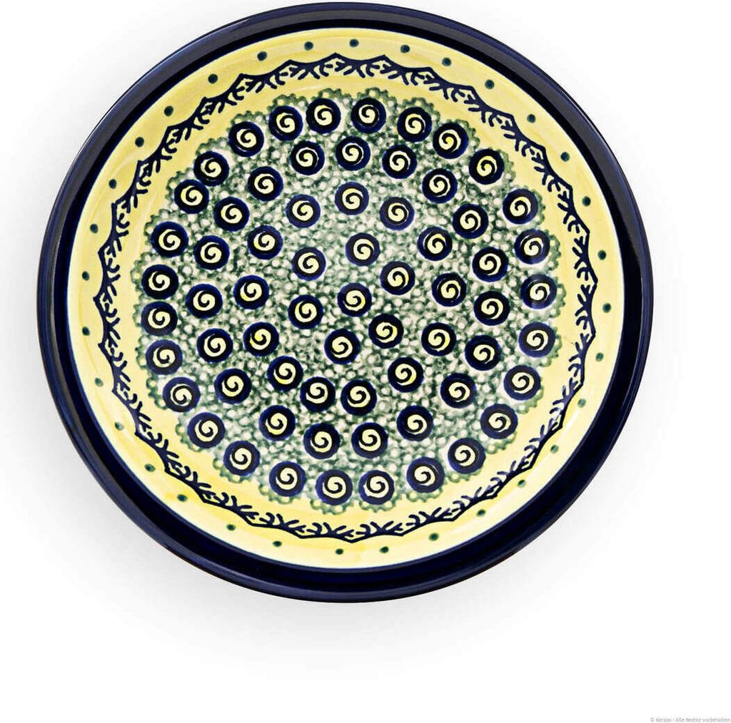 Original Bunzlauer Keramik Teller Kuchenteller Dessertteller flach Ø17,4 cm im Design DU1