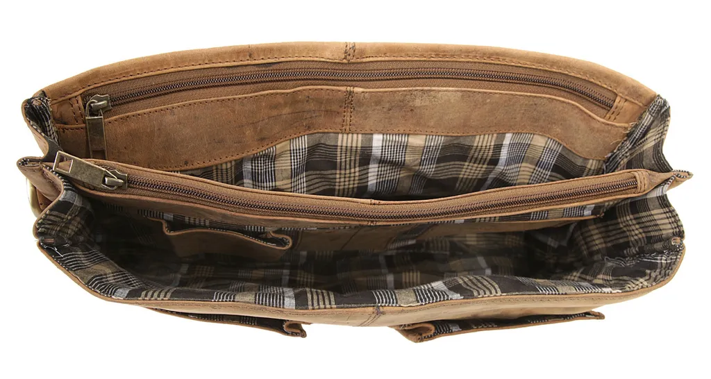 Sac Porte-Documents Harold's Antic Cuir Marron - Serviette Pro Compacte - 7