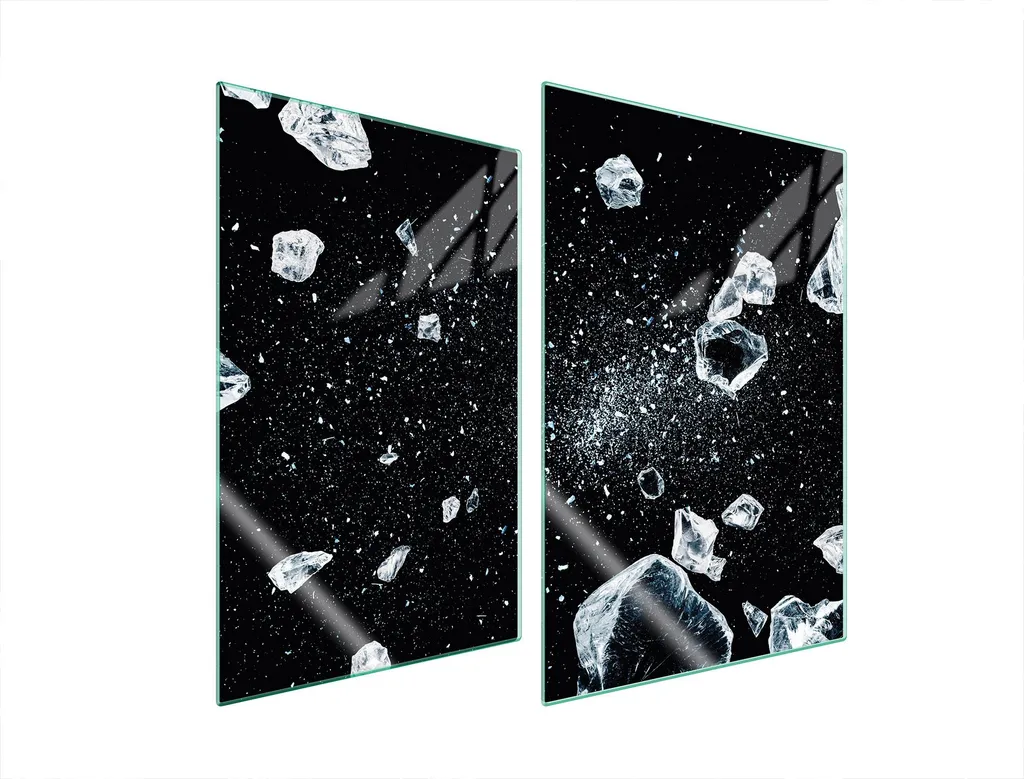 Set 2 Copri Piano Cottura 35x52 Nero Ghiaccio - Design Minimal