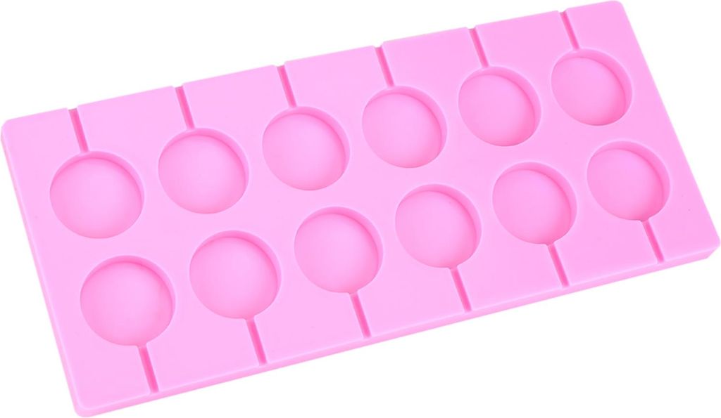Silikon Lollipop Form 12-fach – runde Pralinen- & Bonbonform, flexibel, hitzebeständig, Backform für Schokolade & Candy