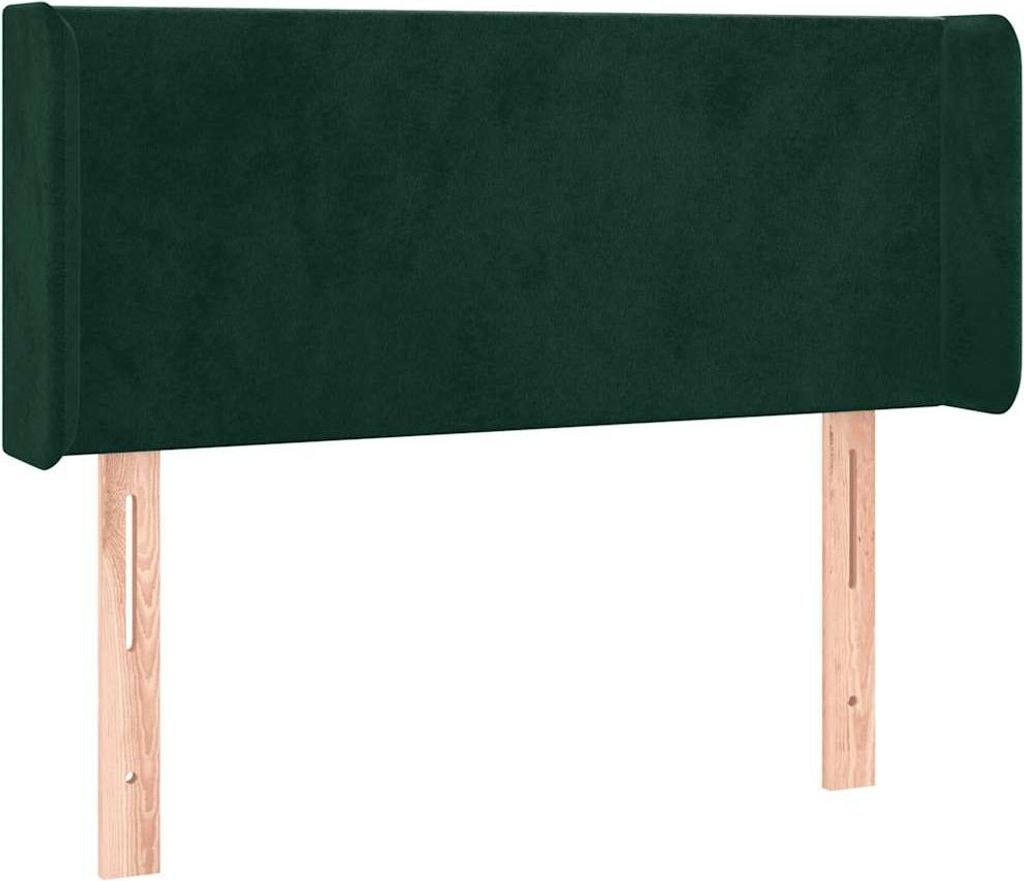 vidaXL Kopfteil mit Ohren Dunkelgrün 93x16x78/88 cm Samt