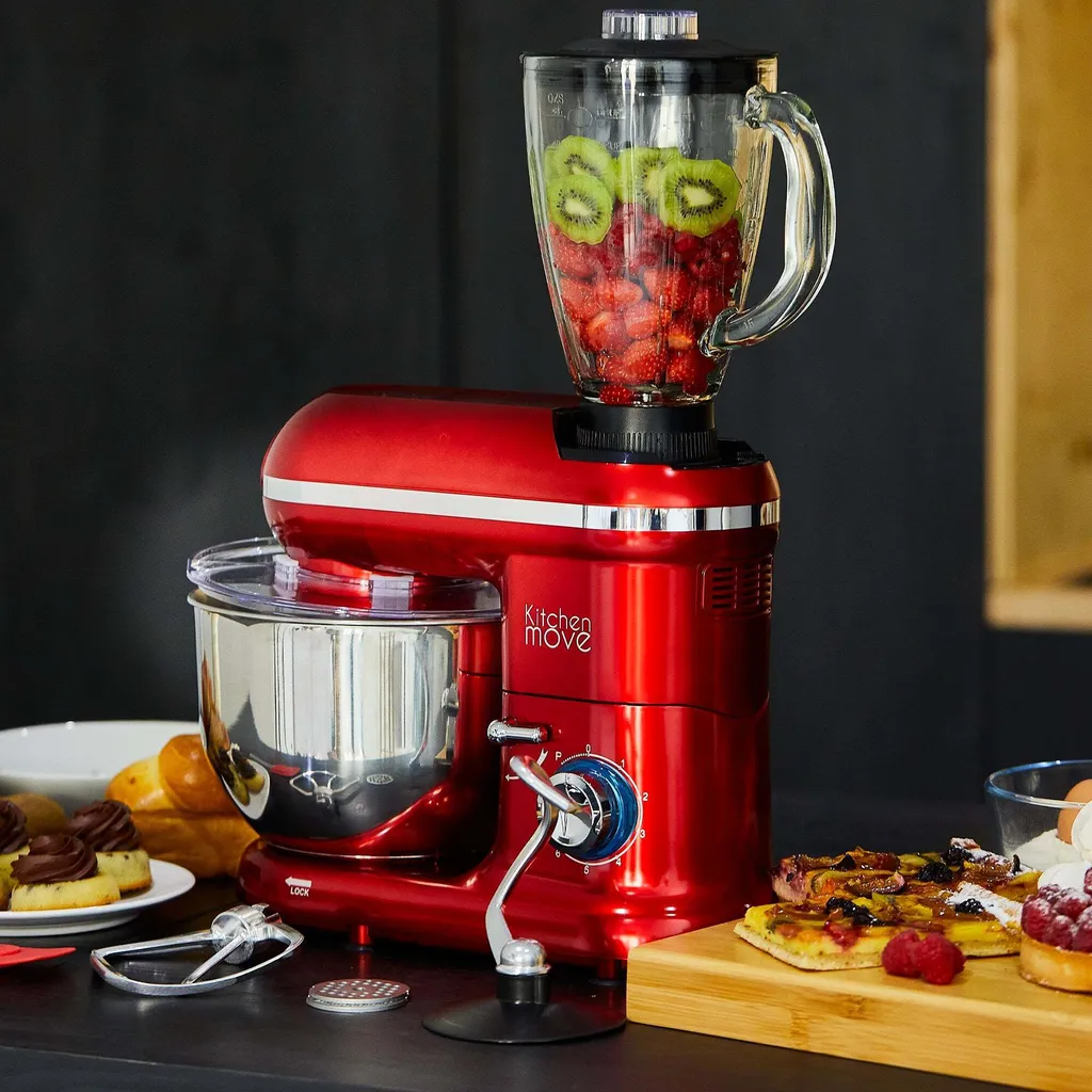 Robot Pétrin Multifonctions Rouge 5,5L 1500W Kitchen Move Dallas Pro - 8