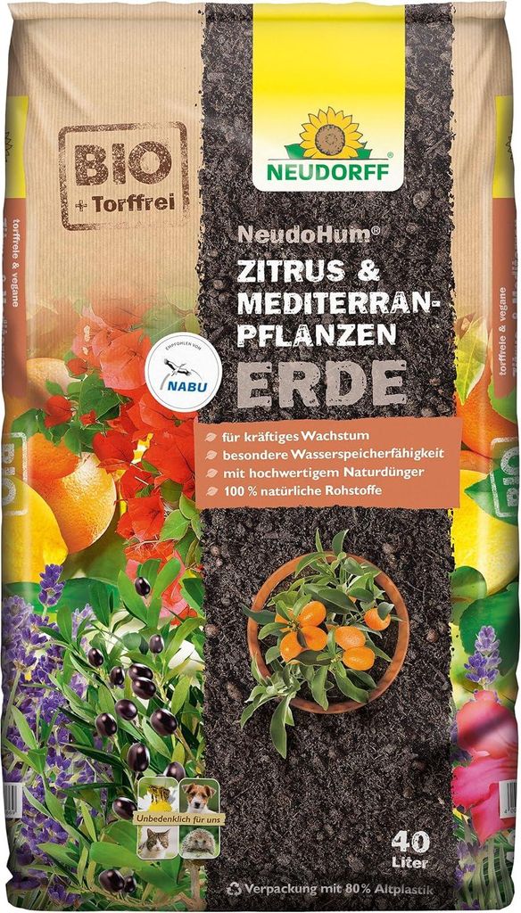 Neudorff NeudoHum Zitrus- & MediterranpflanzenErde 40 Liter Produktbild 