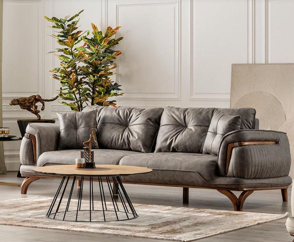 Komfortable Couch Big Sofa Stilvolle Möbel Wohnzimmer Polster Dreisitzer