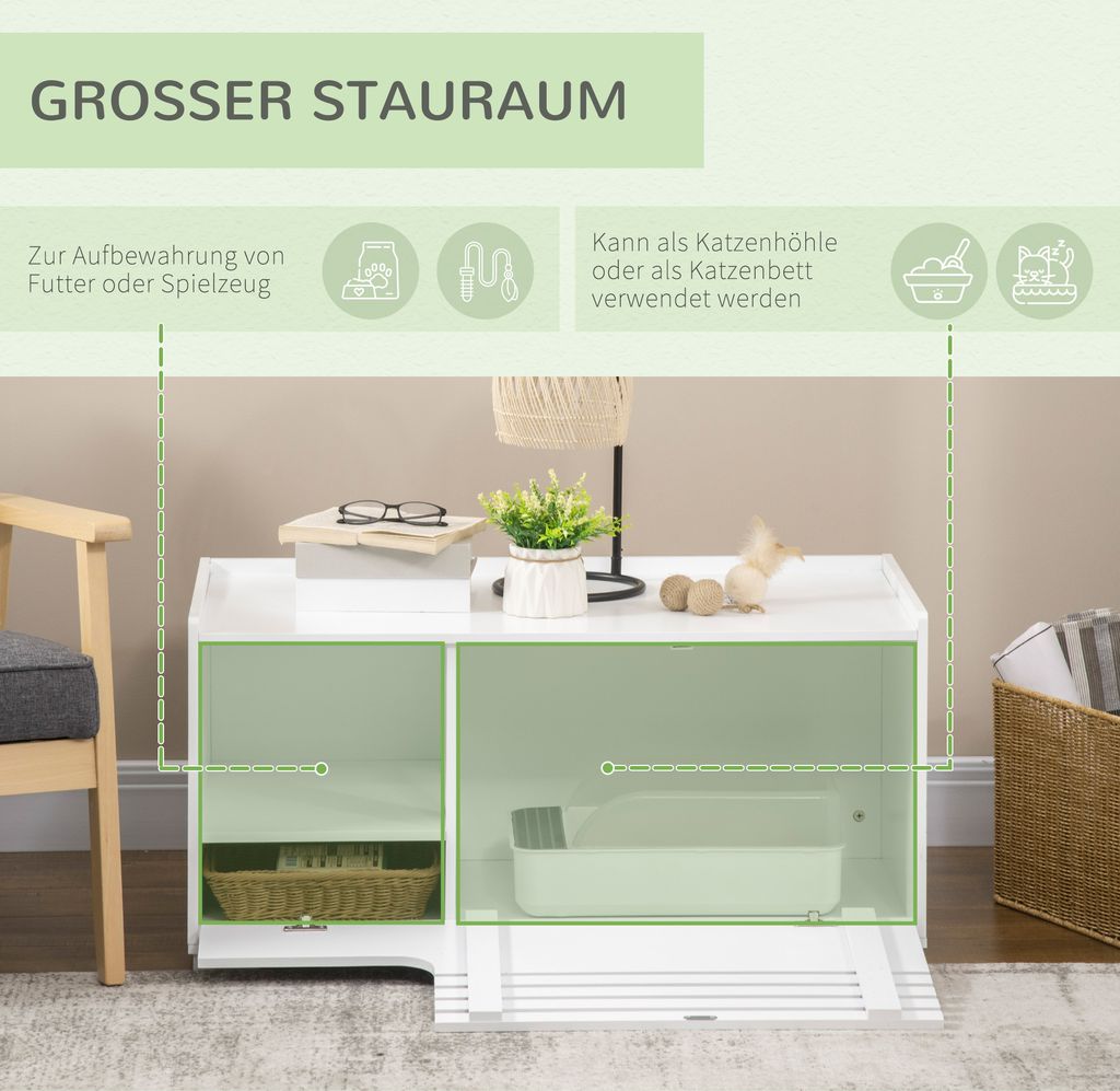 PawHut Katzenschrank für Katzentoilette Katzenklo Produktbild 5