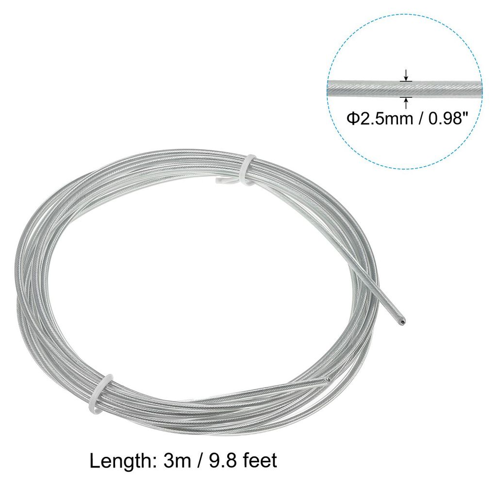 10Ft Schnellsprung Seil Ersatz Kabel 2 Pack 2.5mm Profi Springseil Stahl Draht Ersatz fš¹r Hochgeschwindigkeit Sprungseile Wei?