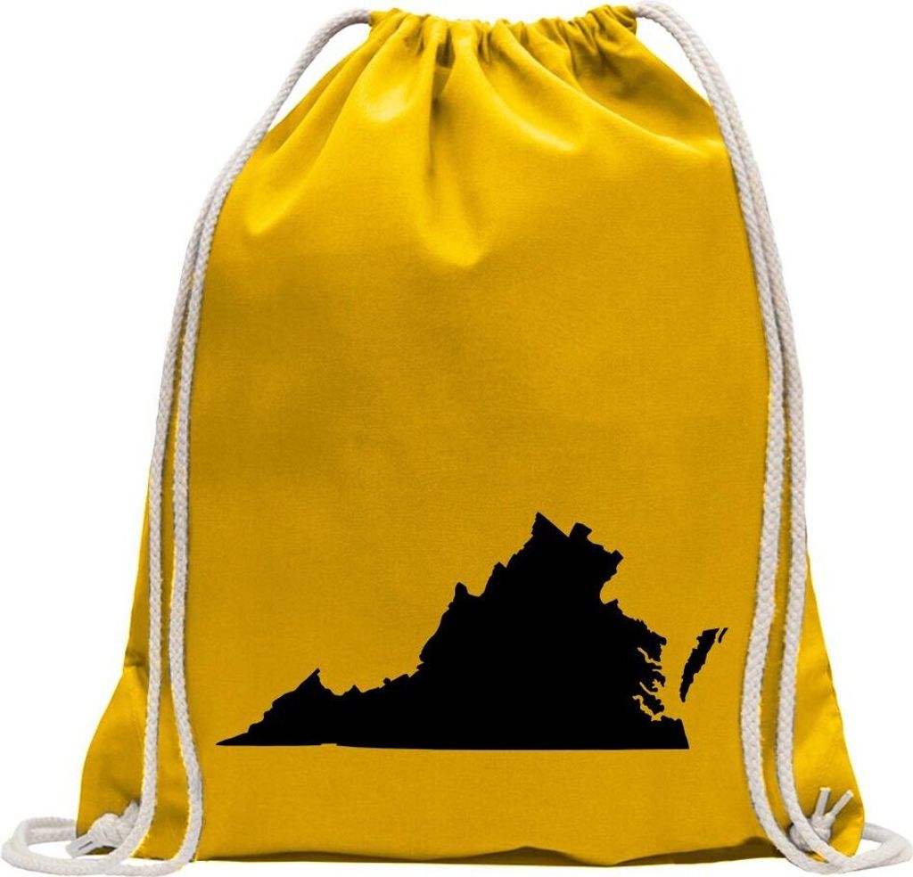 Kiwistar - Turnbeutel - gelb - USA - Bundesstaat - Virginia - Fun Rucksack Sport Beutel Gymsack Baumwolle mit Ziehgurt