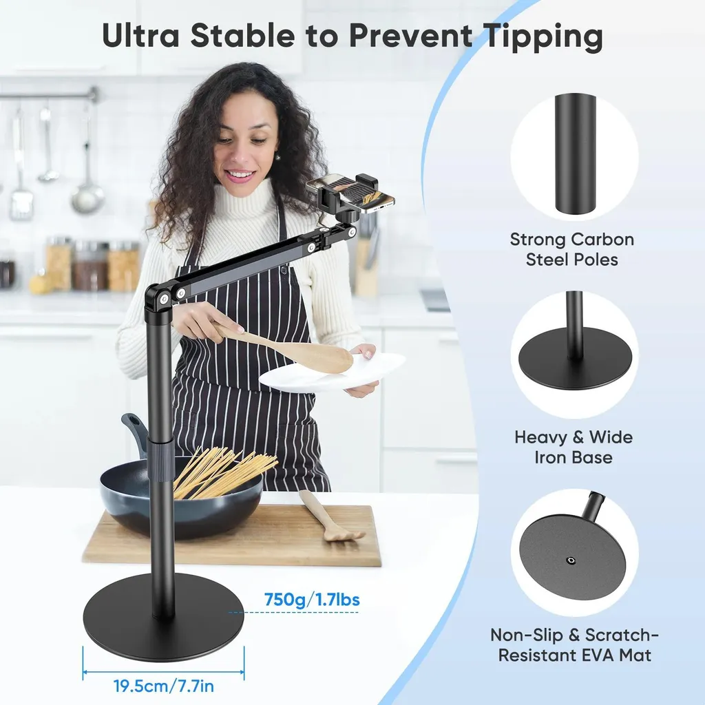 Support Smartphone pour Streaming en Direct et Vlogging avec Bras 70cm - 5