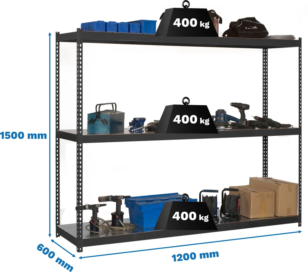 Solution de Stockage pour Atelier et Garage ECOFORTE 1206-3 METAL 1500