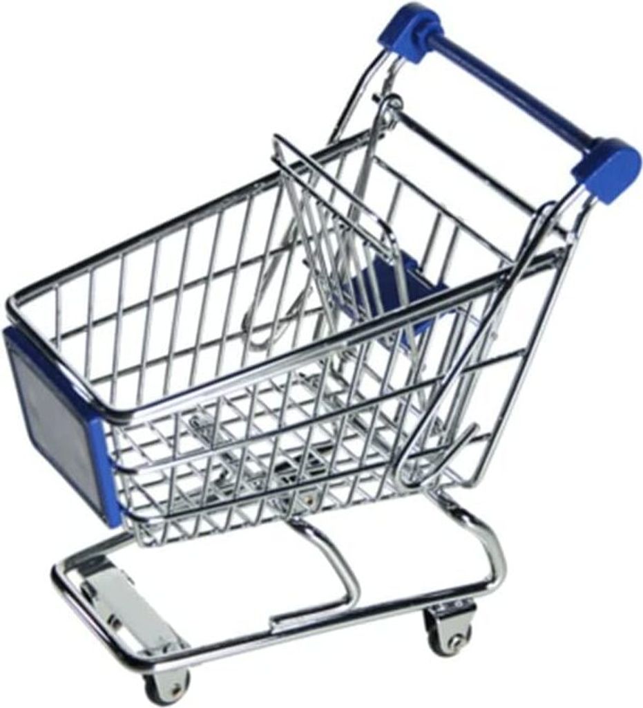 Einkaufswagen - Metall - Mini sortiert rot oder blau Produktbild 