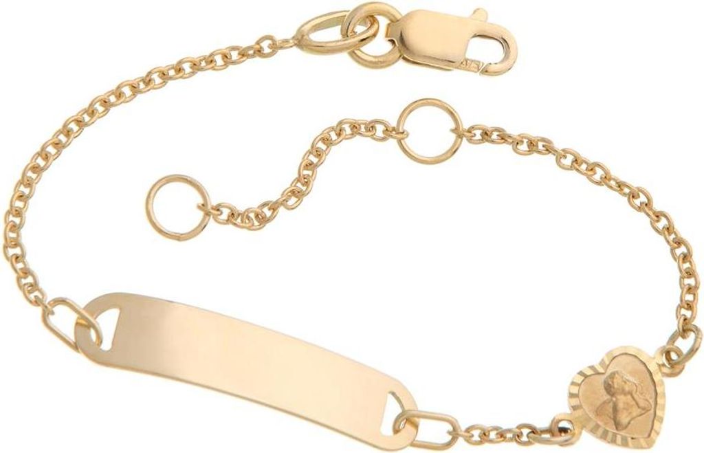 SILBERKETTEN STORE Kinder-Gravurarmband Mod. IDBo-3 - 375 Gelbgold, Länge wählbar - 16cm