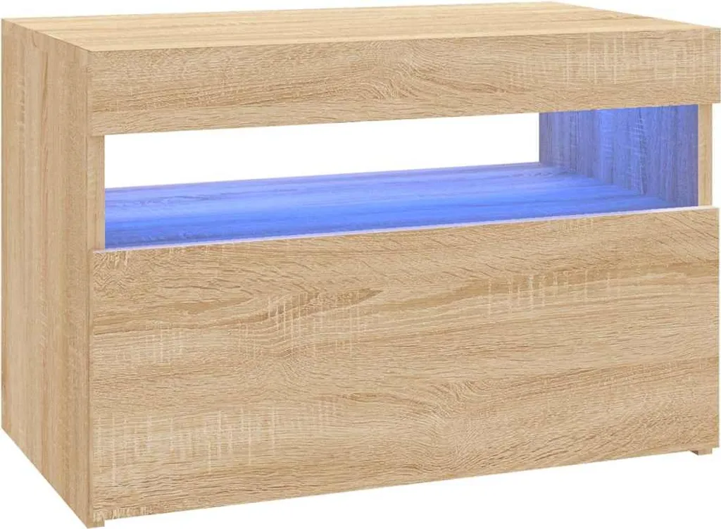 Mobile Porta TV LED Rovere Sonoma 60x35x40 cm | Design Moderno per Piccoli Spazi
