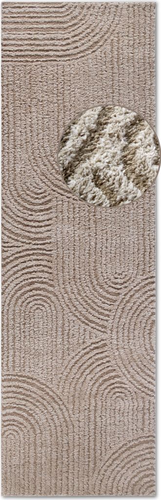 Elle Decoration Gallery Hochflor Teppich Chappe Beige