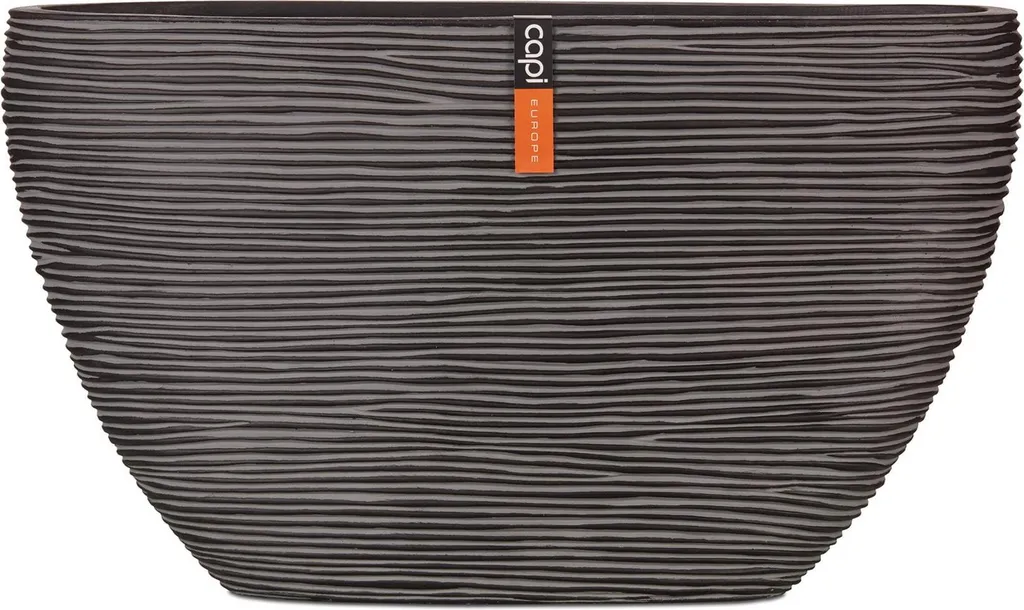 Grand Pot Ovale Anthracite Capi Rib 59x14x34 - Gain de Place Design
