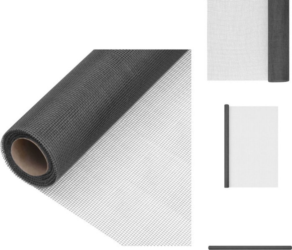 vidaXL Fliegengitter Fiberglas 112x500 cm Schwarz - Zaunfelder
