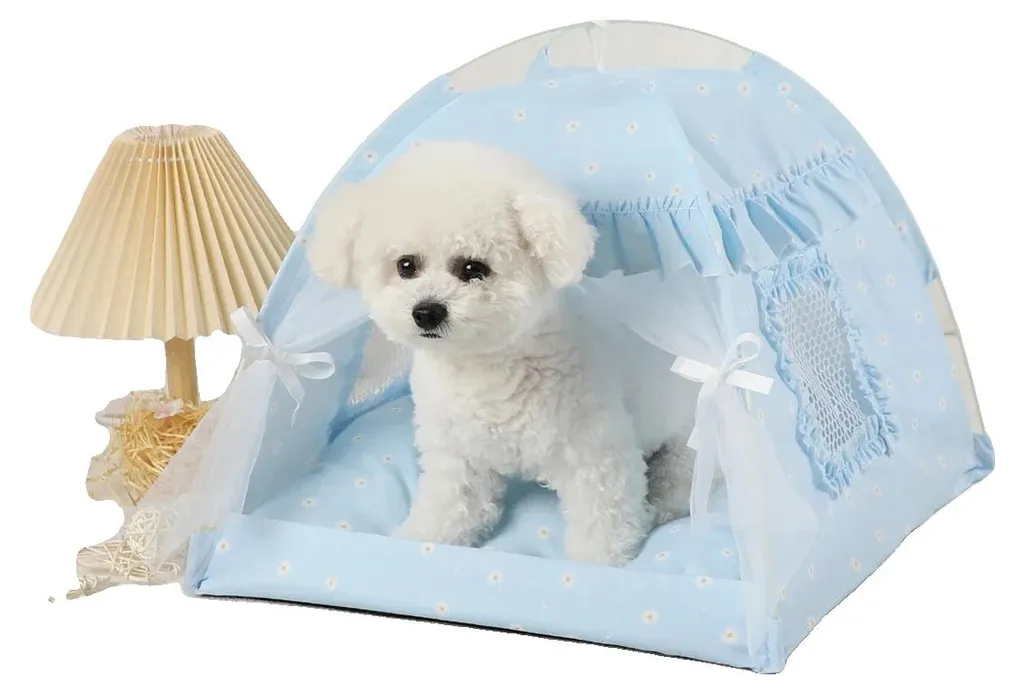 Niche pour chat respirante chaude et confortable Bleu Taille M 40x40cm
