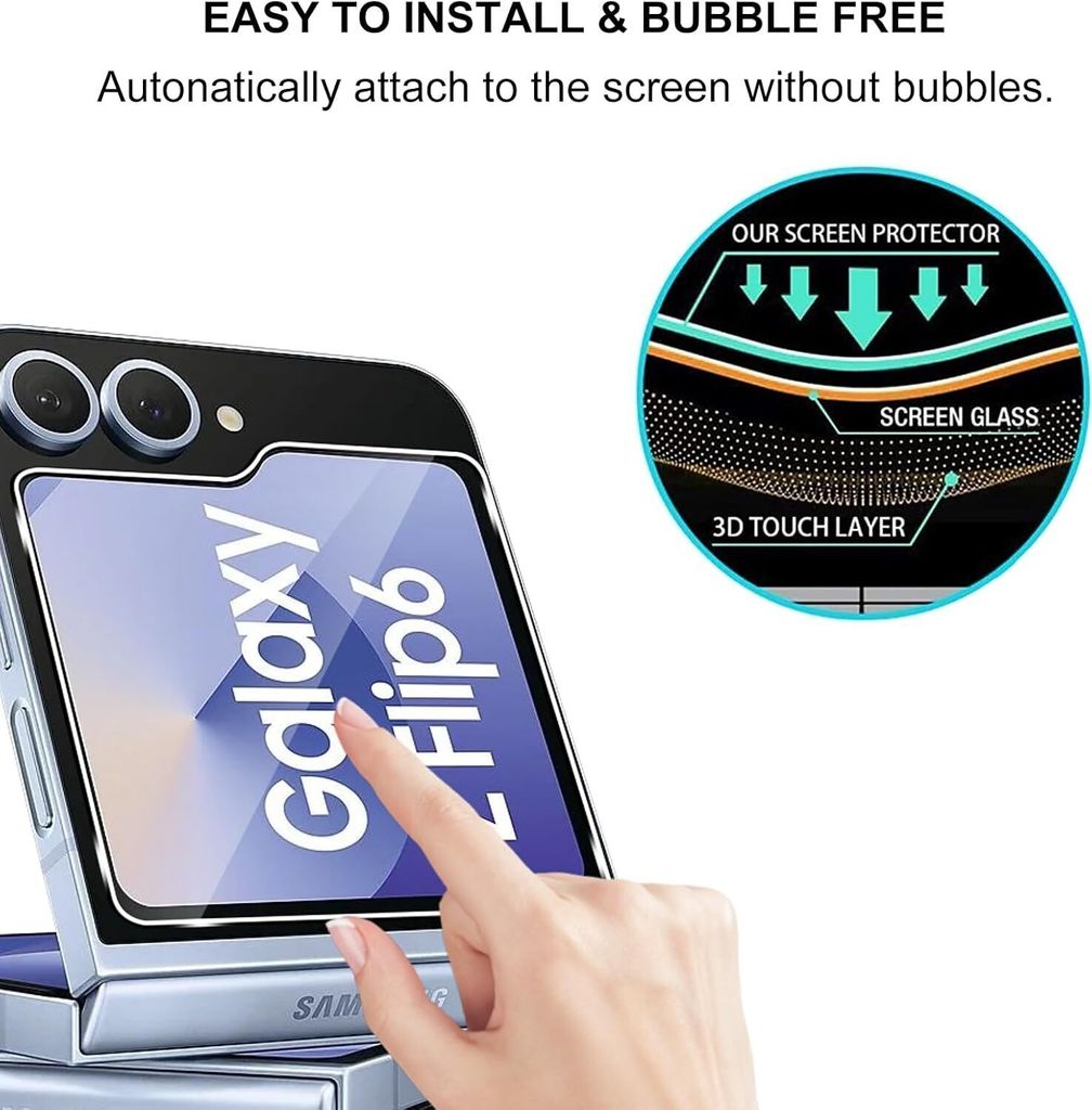 6in1 Schutzglas ( Display + Kamera ) für Samsung Galaxy Z Produktbild 4