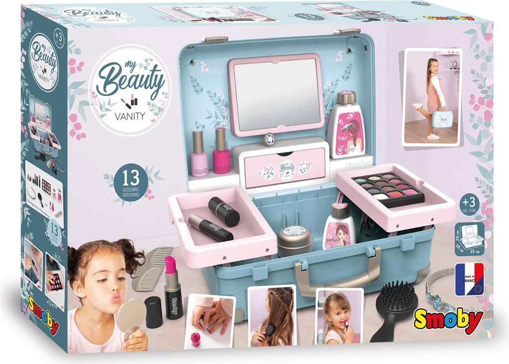 Smoby Beauty Case Make-up-Set rosa mit Zubehör und Spiegel