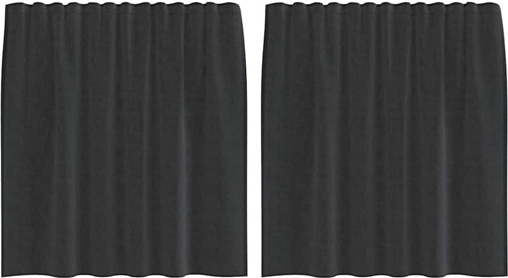 vidaXL Voile Vorhänge mit Lasche 2 Stk. Schwarz Produktbild 