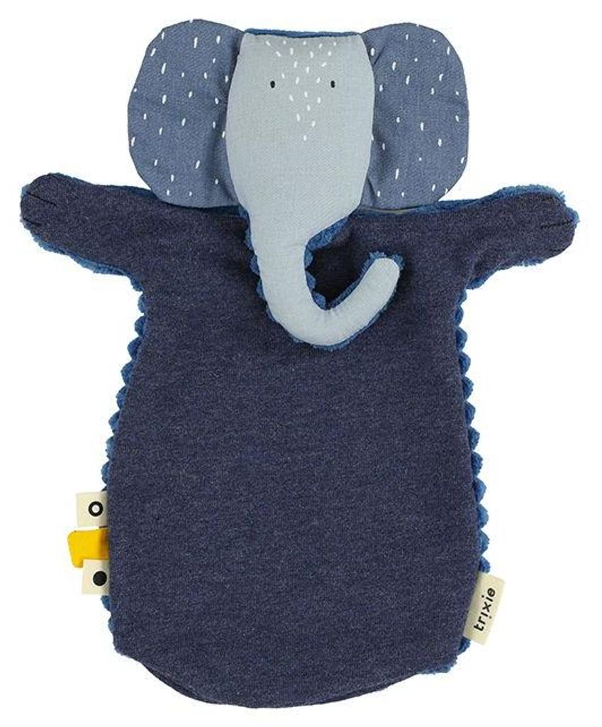 Trixie Handpuppe Mrs. Elephant - weicher blauer Elefant Puppenspielzeug