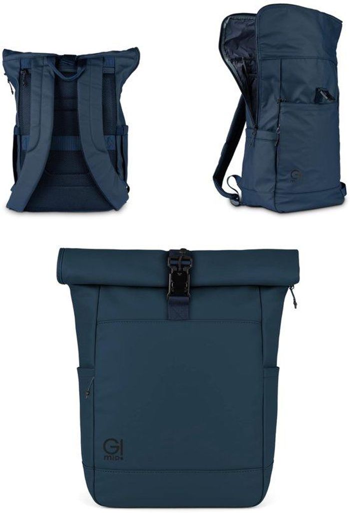 Wasserfest & robuste Rolltop-Tasche (37 Liter) - Magnetverschluss, Laptopfach mit Organizer & Trinkflaschenhalter - Gepolsterte Schultergurte & Rü...