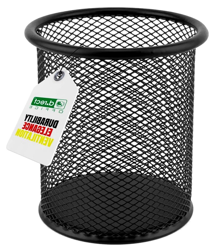 Stifteköcher aus Metall Ø91 mm – Runder Stiftehalter aus Drahtmetall-Mesh – Organizer für Schreibtischbecher für Kugelschreiber, Bleistifte...