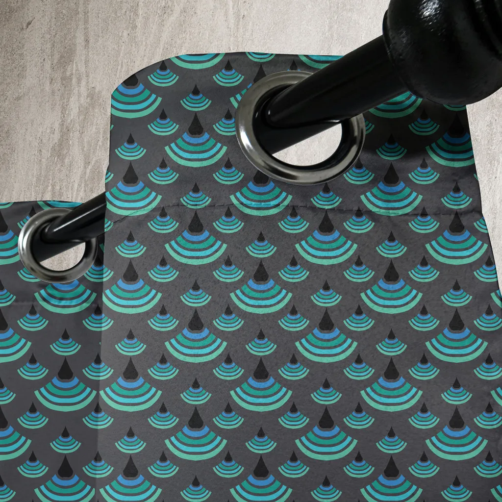 Rideau design géométrique gris anthracite - Impression Trippy Artful - 3