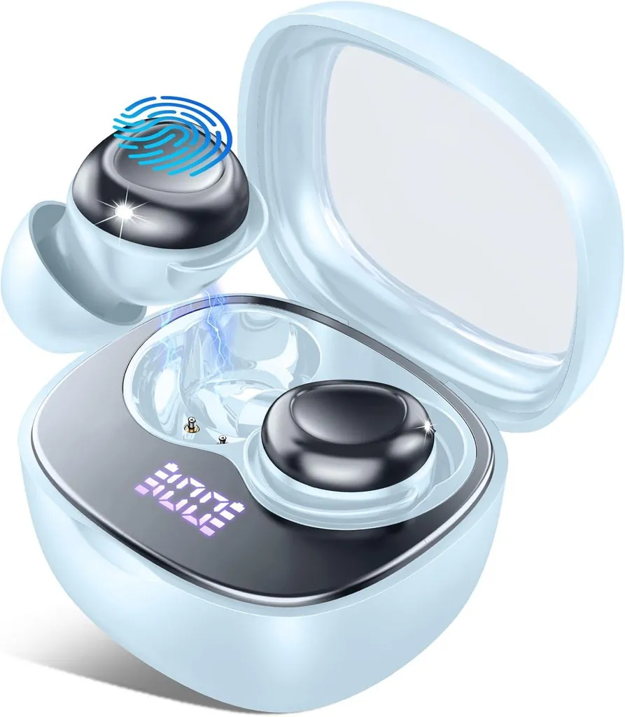 In Ear Mini Kopfhörer Kabellos mit 35 Stunden Akkulaufzeit, Weiche Ohrhörer Schlafen Sleepbuds, Sanfter Klang Bequem Tragen ohne Druckgefühl