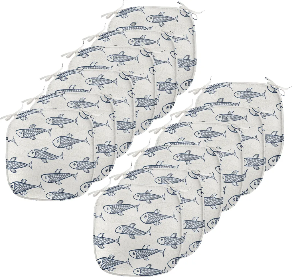 Cuscini Sedie Design Doodle Scales 40x40 - Set 12 ABAKUHAUS Navy