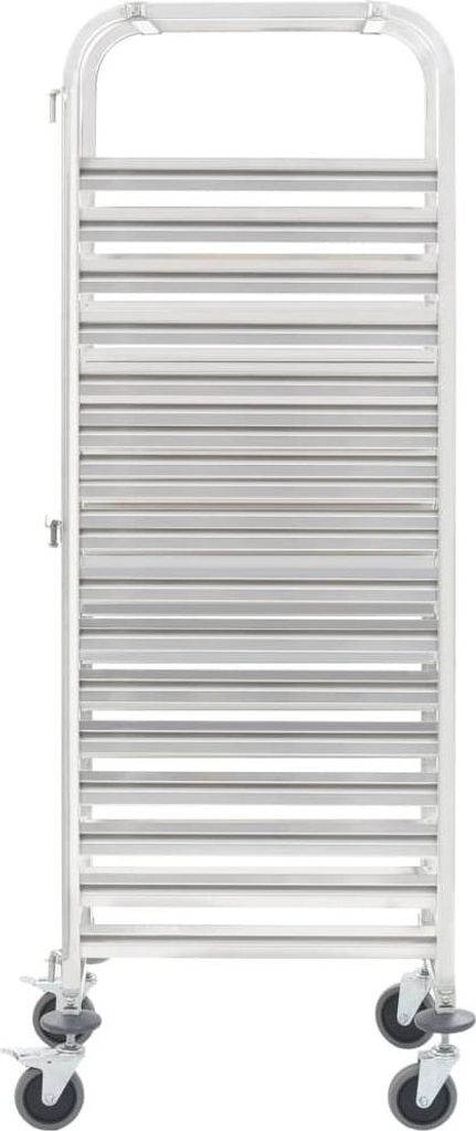vidaXL Tablettwagen für 16 Tabletts 38x55x163 cm Edelstahl