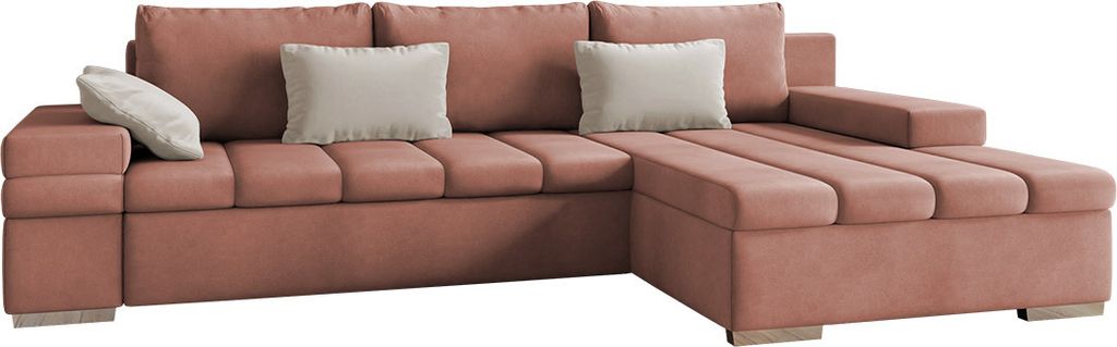 MIRJAN24 Ecksofa Bangkok, L-Form Sofa mit Schlaffunktion und Bettkasten (Uttario Velvet 2955 + Uttario Velvet 2979, Seite: Rechts)