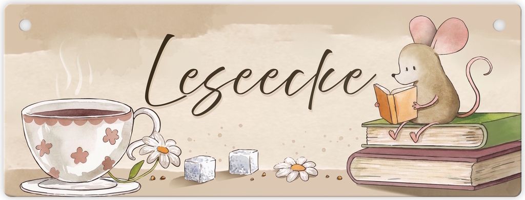 Leseecke Metallschild L in 10,5x28cm XL Mach dir eine entspannte Zeit in