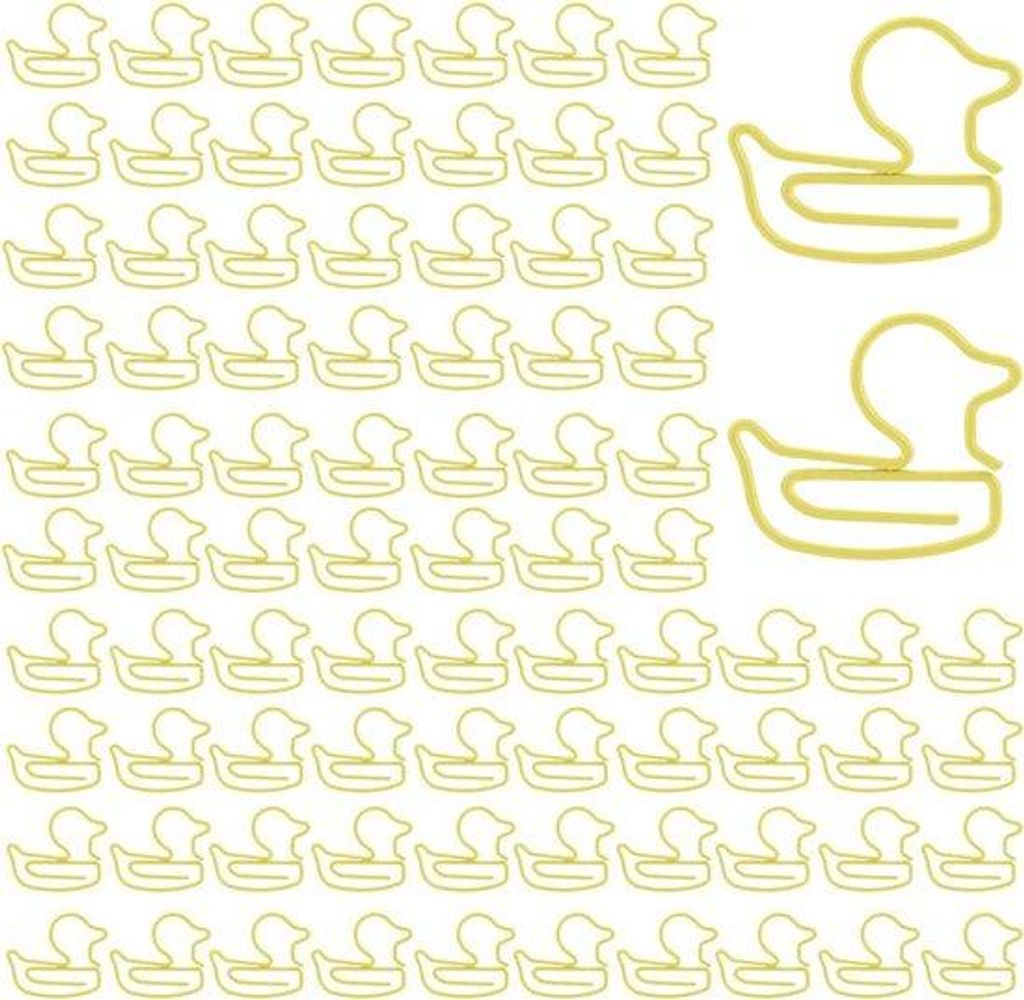 Gelbe Entenform Paperclips, 100 Stück, Büro Dekoration