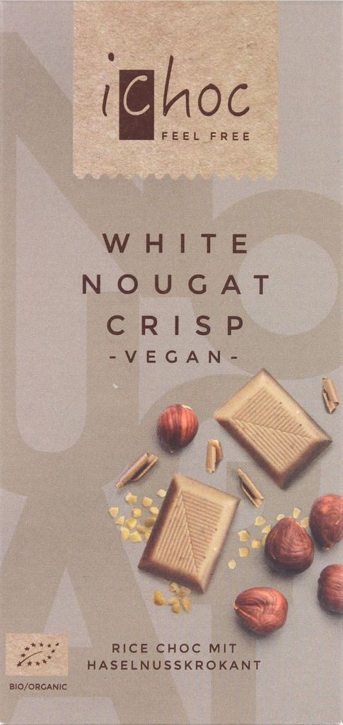 ICHOC WEISSES NOUGATBRETT MIT HASELNÜSSEN (AUF REISGETRÄNK) Produktbild 