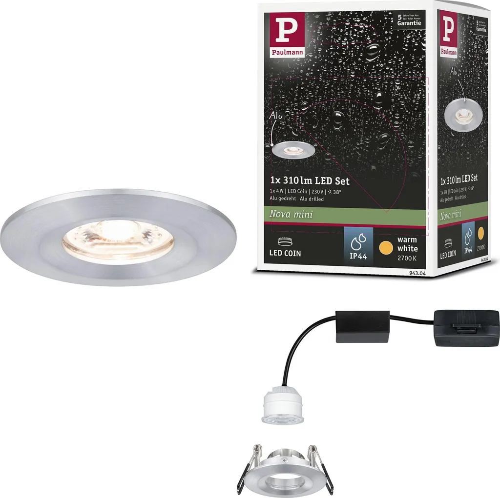 Paulmann Nova Mini LED Incasso 230V 4W - Faretto LED Bianco Caldo 2700K
