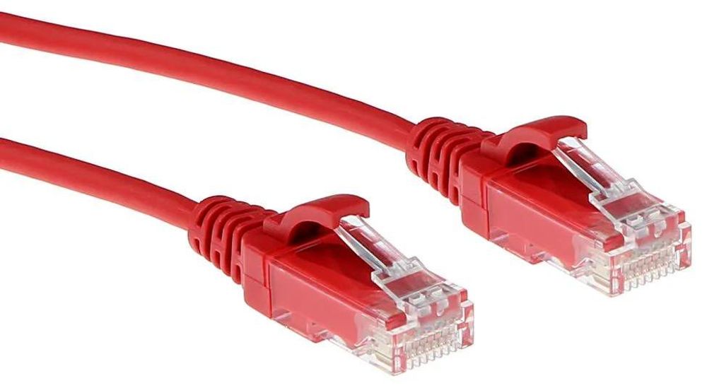 ACT Rotes 3 Meter langes LSZH-U/UTP-Cat-6-Datencenter-Slimline-Patch-Kabel mit RJ45-Anschlüssen, 3 m, Cat6, U/UTP (UTP), RJ-45, RJ-45, Rot