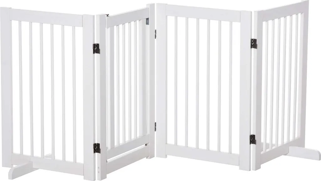 Clôture de Sécurité Chien Intérieur Amovible et Pliable Blanche 75 cm