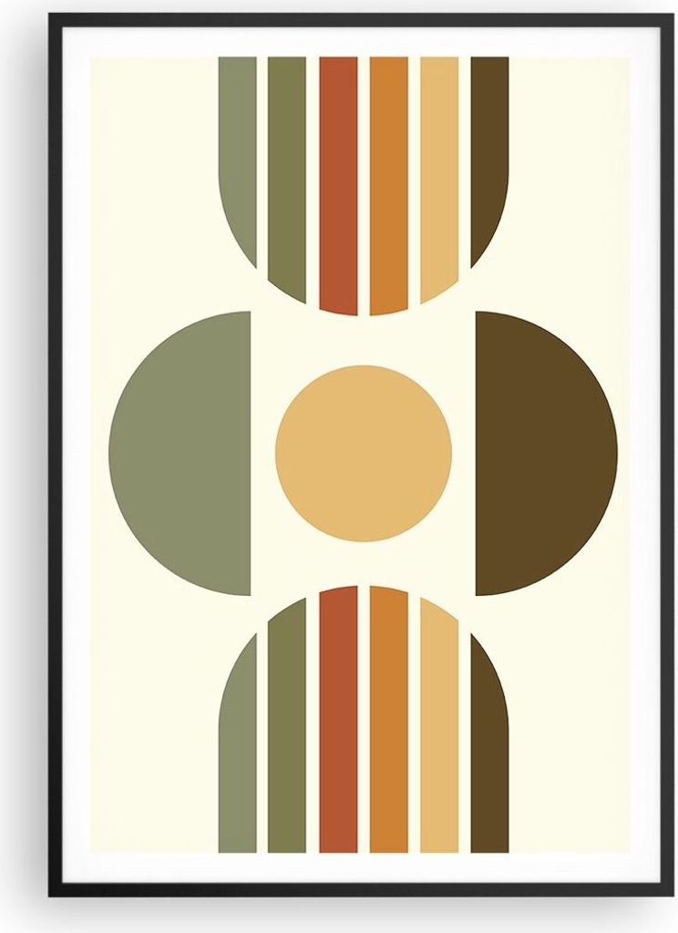 Gerahmtes Poster - Schwarzer Rahmen - Modern gemustert minimalistisch - 70x100 cm - Wand Bild - Wanddeko - Wandbilder - Kunstposter - Wandposter - ...