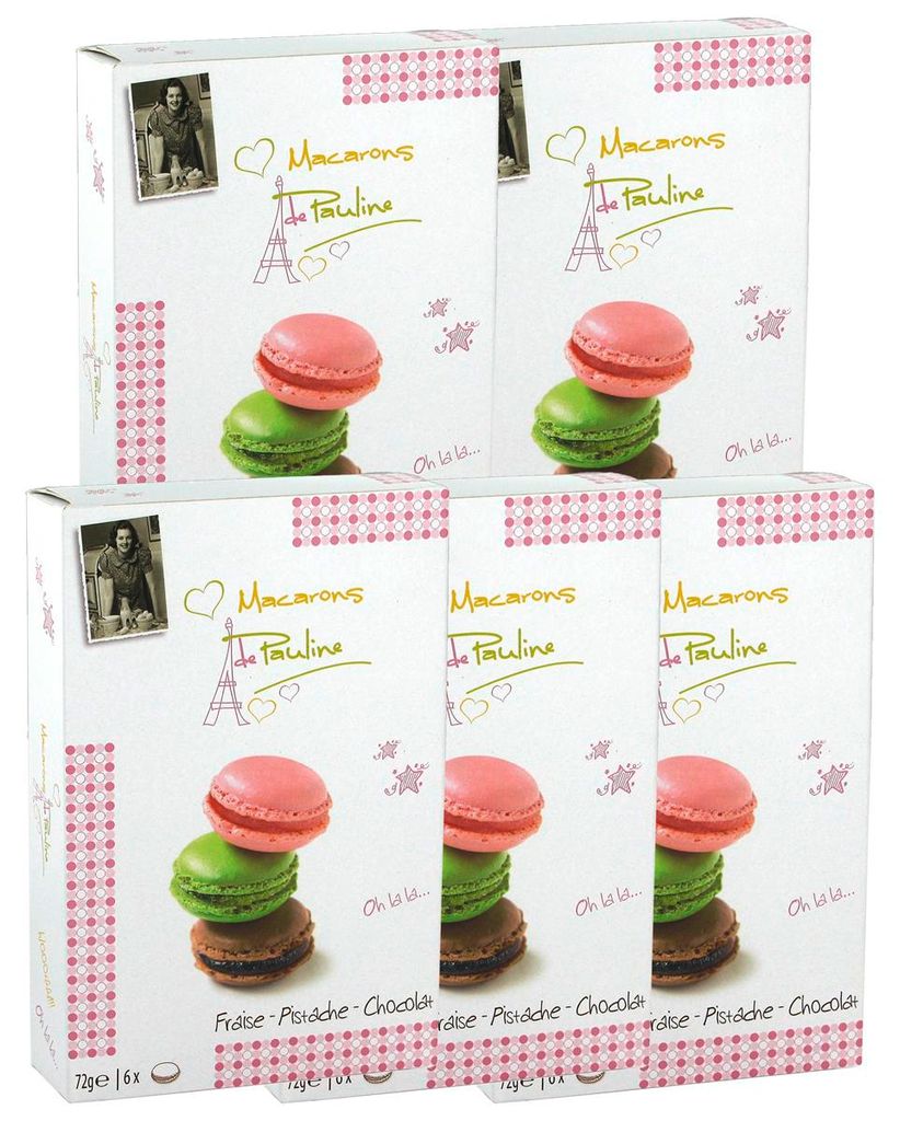 Macarons de Pauline Jahodové pistáciové čokoládové makronky Obrázek produktu 
