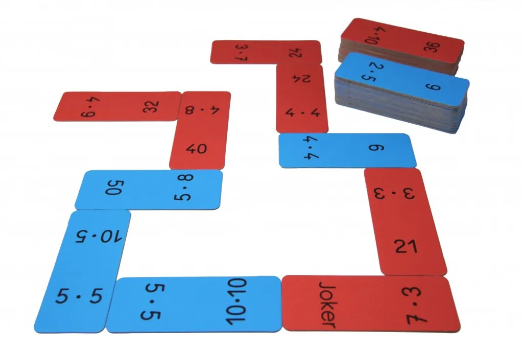 Domino multiplication 100 : jeu éducatif mathématiques en bois durable